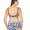 Abstract print padded wirefree bra and brief set back view showing straps and coverage by Luv Mystery