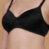 Black padded wirefree bra close up cup detail