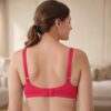 blush pink cotton wirefree full coverage bra back closure