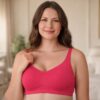 blush pink cotton wirefree full coverage bra lifestyle wear
