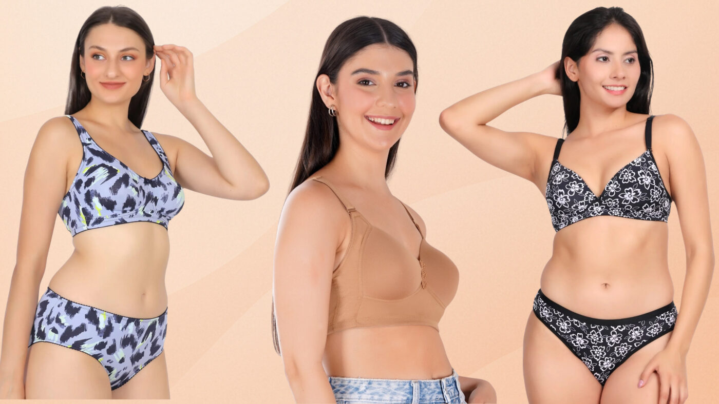 Women wearing comfortable bras and lingerie from Luv Mystery collection