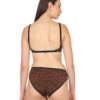 Convertible leopard print padded bra back view with regular straps and band by Luv Mystery convertible leopard print padded bra and bikini set for women by luv mystery