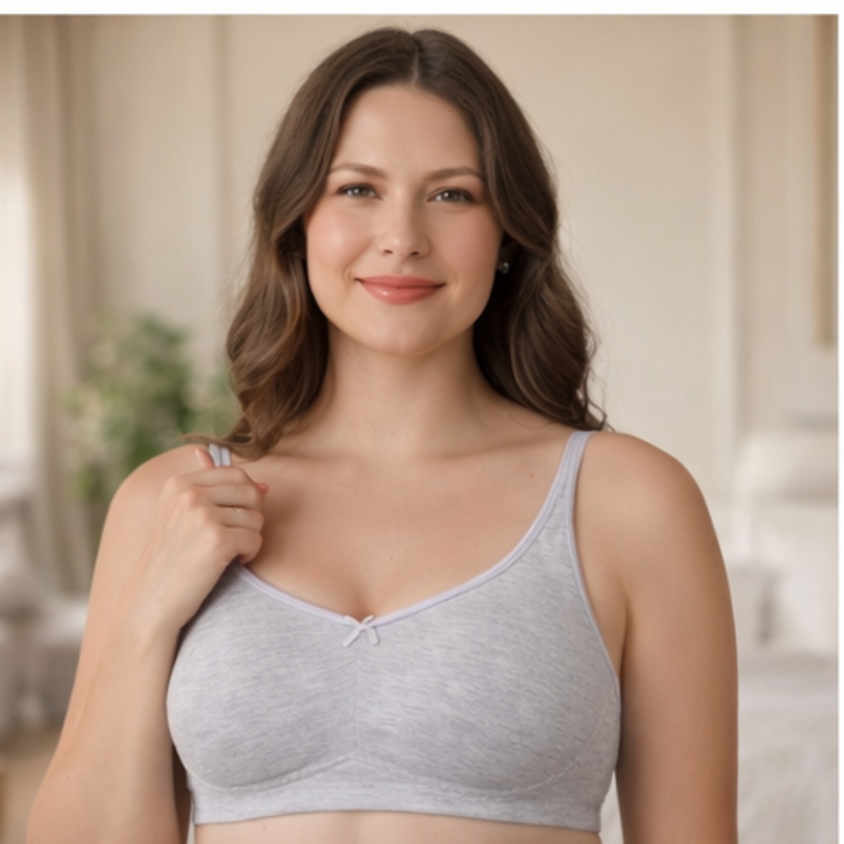 grey melange cotton wirefree full coverage bra lifestyle wear