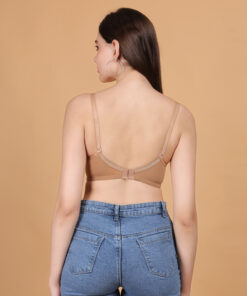 Nude padded wirefree bra for women back view