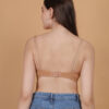 Nude padded wirefree plunge bra for women back view