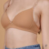 Nude padded wirefree plunge bra fabric close up detail