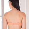 Peach padded wirefree bra back view with adjustable straps