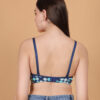 Polka dot printed padded wirefree bra for women back view