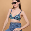 Polka dot printed padded wirefree bra for women lifestyle fit image