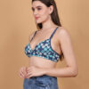 Polka dot printed padded wirefree bra for women side view