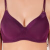 Close up of satin edges and dori style straps on underwired push up bra