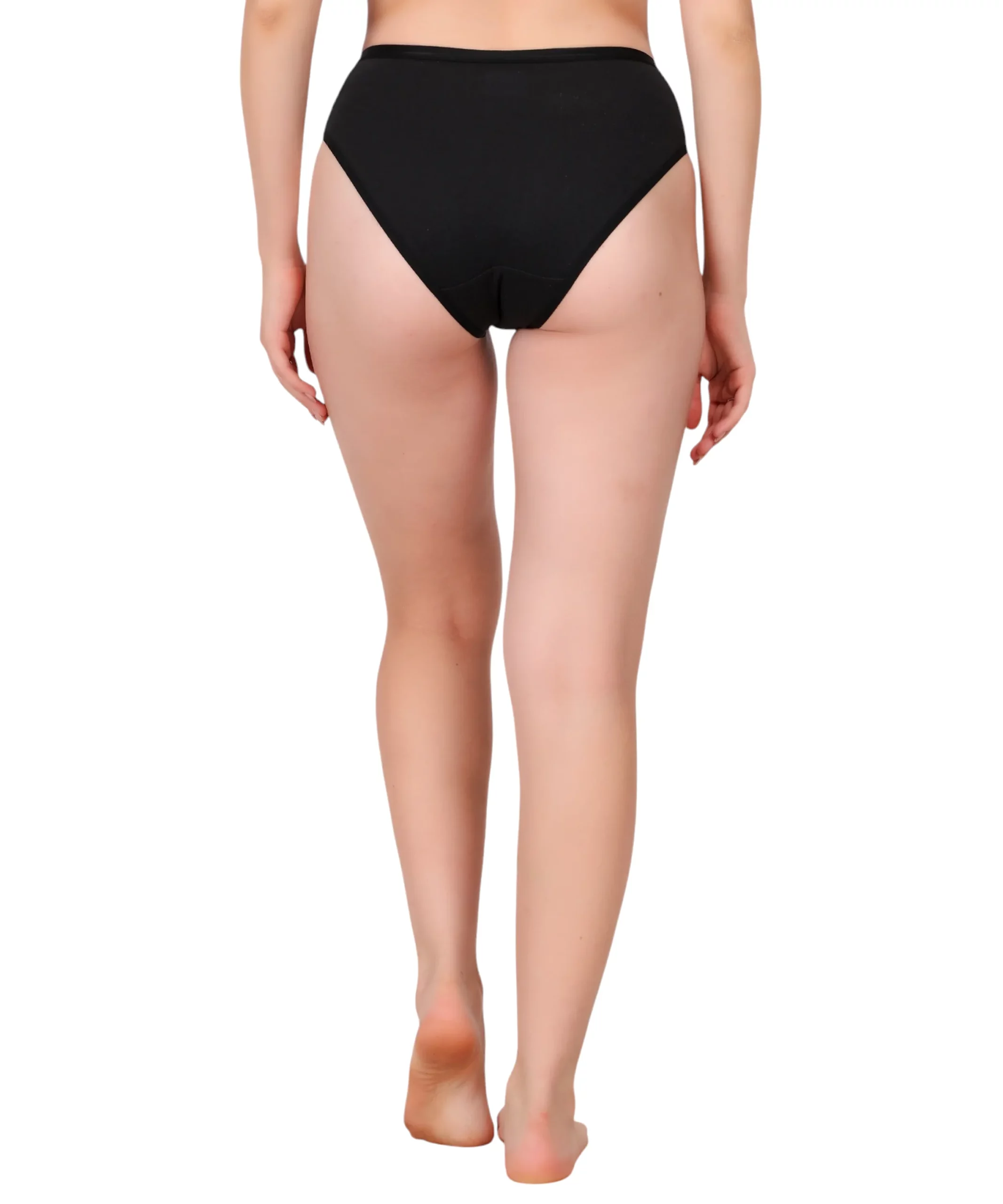 three piece panty set for women black full coverage back view