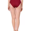 three piece panty set for women maroon full coverage back view