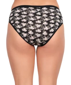 ultrasoft modal fabric panty set for women black floral back coverage