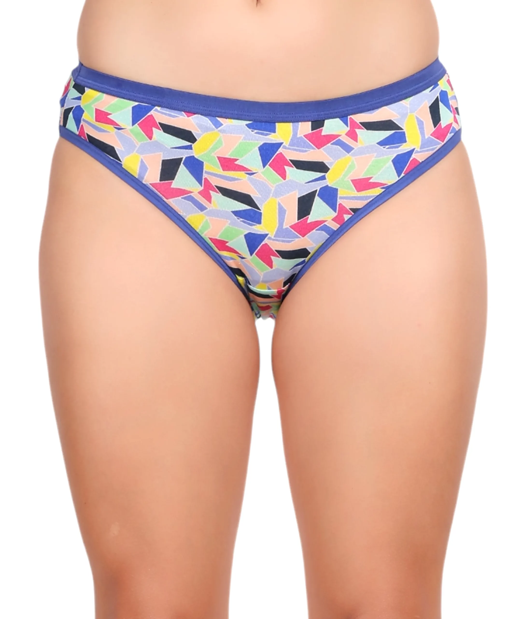 ultrasoft modal fabric panty set for women multicolor geometric front view