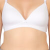 White non padded wirefree bra close up showing fabric and stitching by Luv Mystery