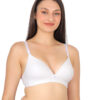 White non padded wirefree bra front view for women by Luv Mystery