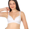 White non padded wirefree bra side view showing smooth fit by Luv Mystery