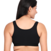 Black padded wirefree cotton spandex sports bra for women everyday comfort