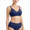 blue lace bra panty set for women