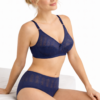 blue lace bra set style pose