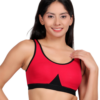 Blush pink padded wirefree cotton spandex sports bra for women soft on skin