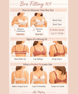 how to measure bra size and perfect bra fit infographic