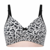 Leopard print padded wirefree bra for women product front view by Luv Mystery